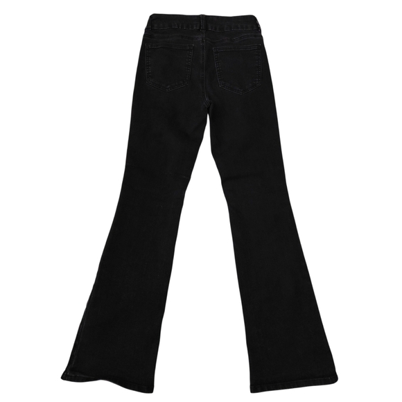 Black Flare Wide Leg Jeans High-Rise - Picture 2 of 7